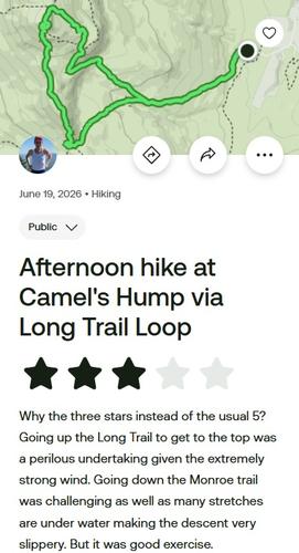 Photo from Camel's hump via Monroe and Alpine trails trip report